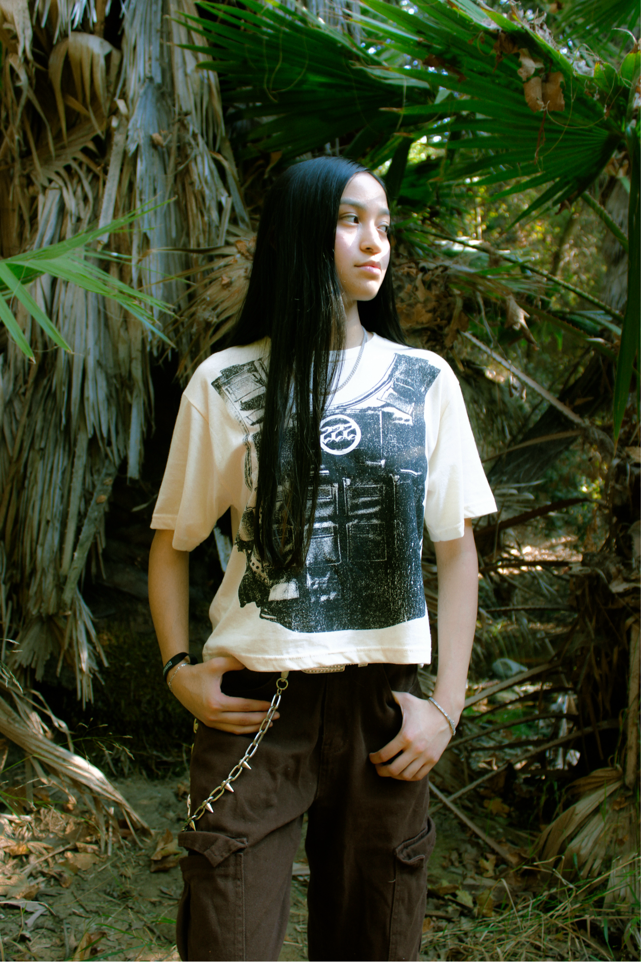 “Battle Angel” Crop Tee Cream