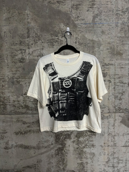 “Battle Angel” Crop Tee Cream